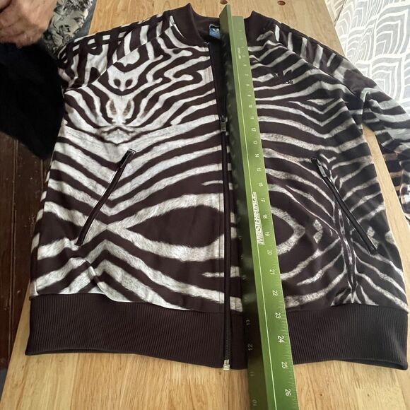 Adidas Jacket Zebra Print Track Original 3 Stripe Brand Athleasure Medium - Picture 5 of 8